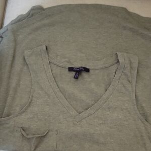 Olive Green V-Neck Tank Top